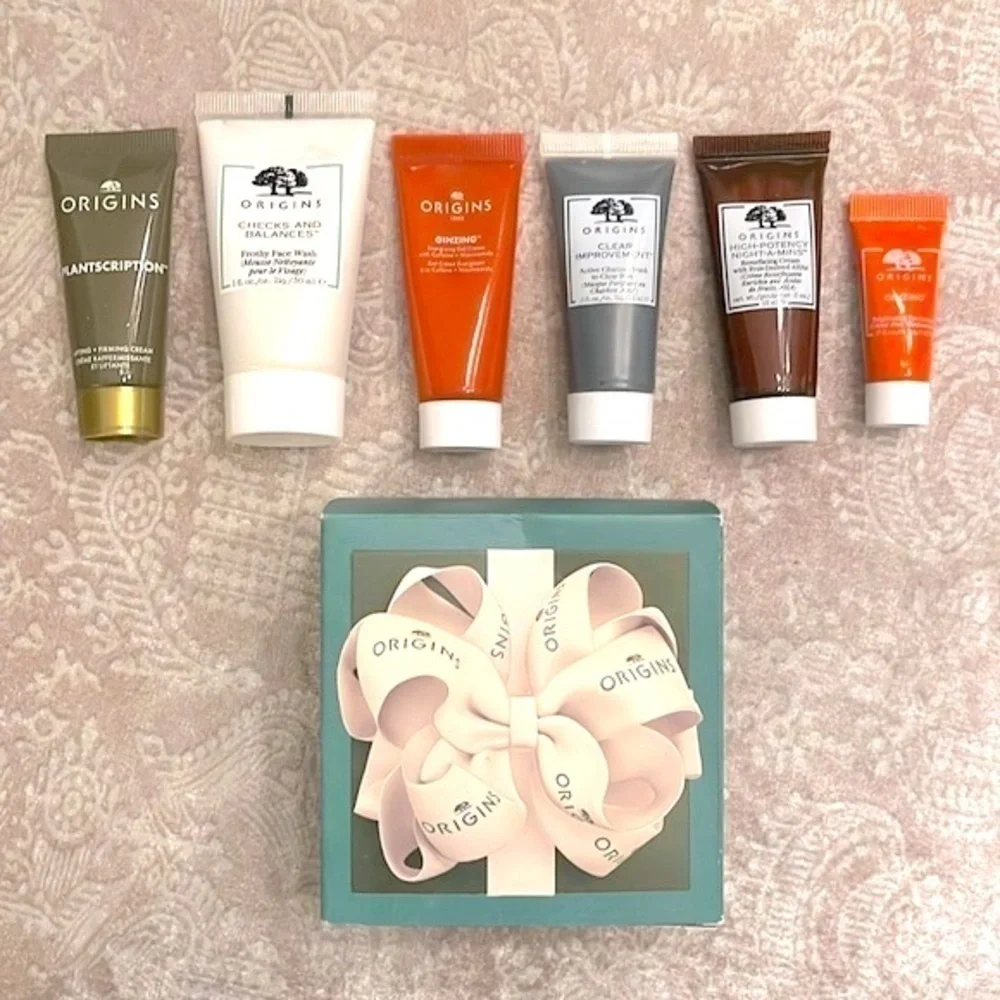 Brand New Origins Skincare 6-Piece Travel Set Eye Cream Ginzing Resurfacing